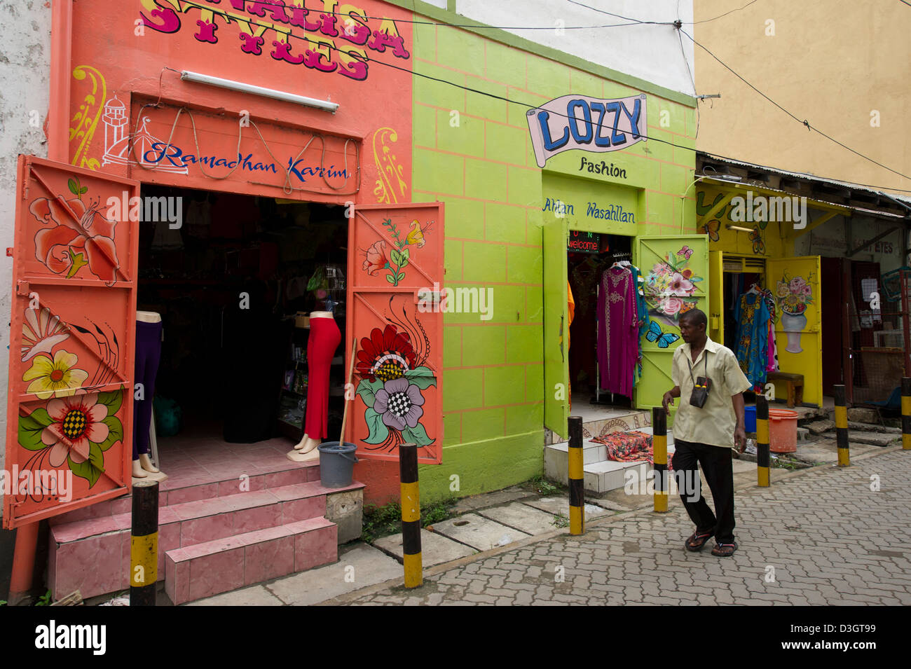 Shops, Old Town, Mombasa, Kenya Stock Photo Alamy