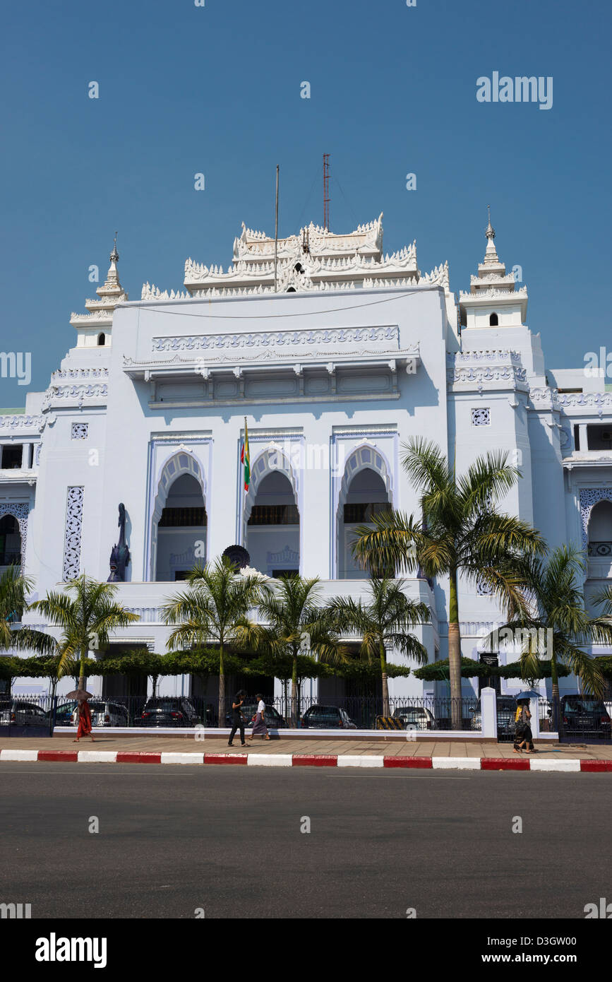Old colonial building now the City Hall of Yangon Rangoon Myanmar Burma Stock Photo