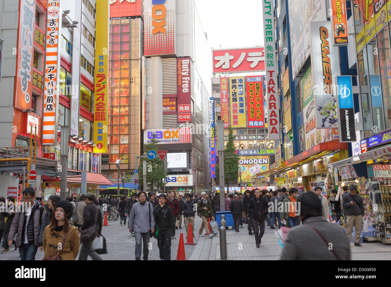 Akihabara electronic store district tokyo japan hires stock