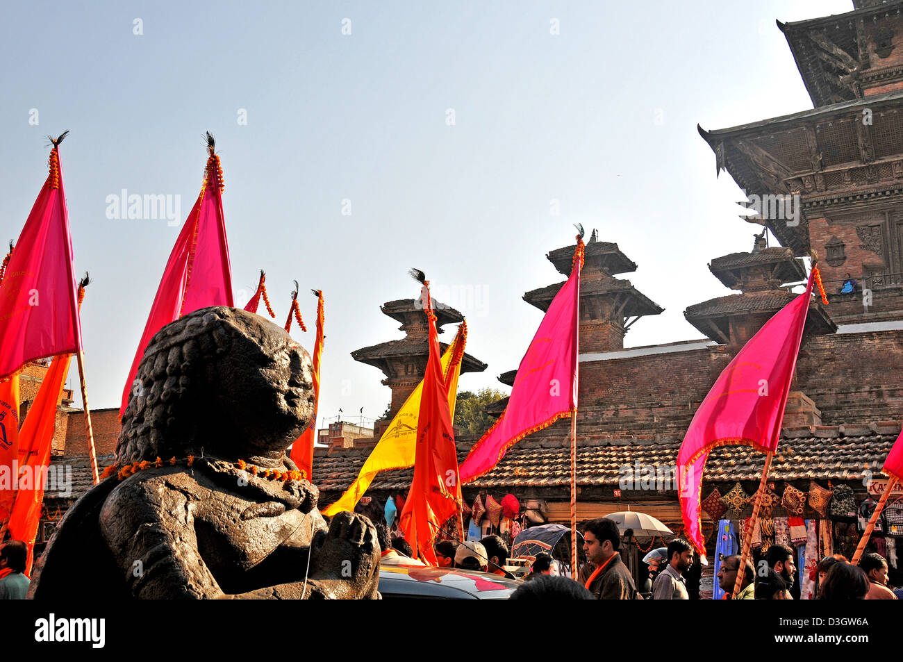 religious ceremony procession Durbar Kathmandu Nepal Stock Photo
