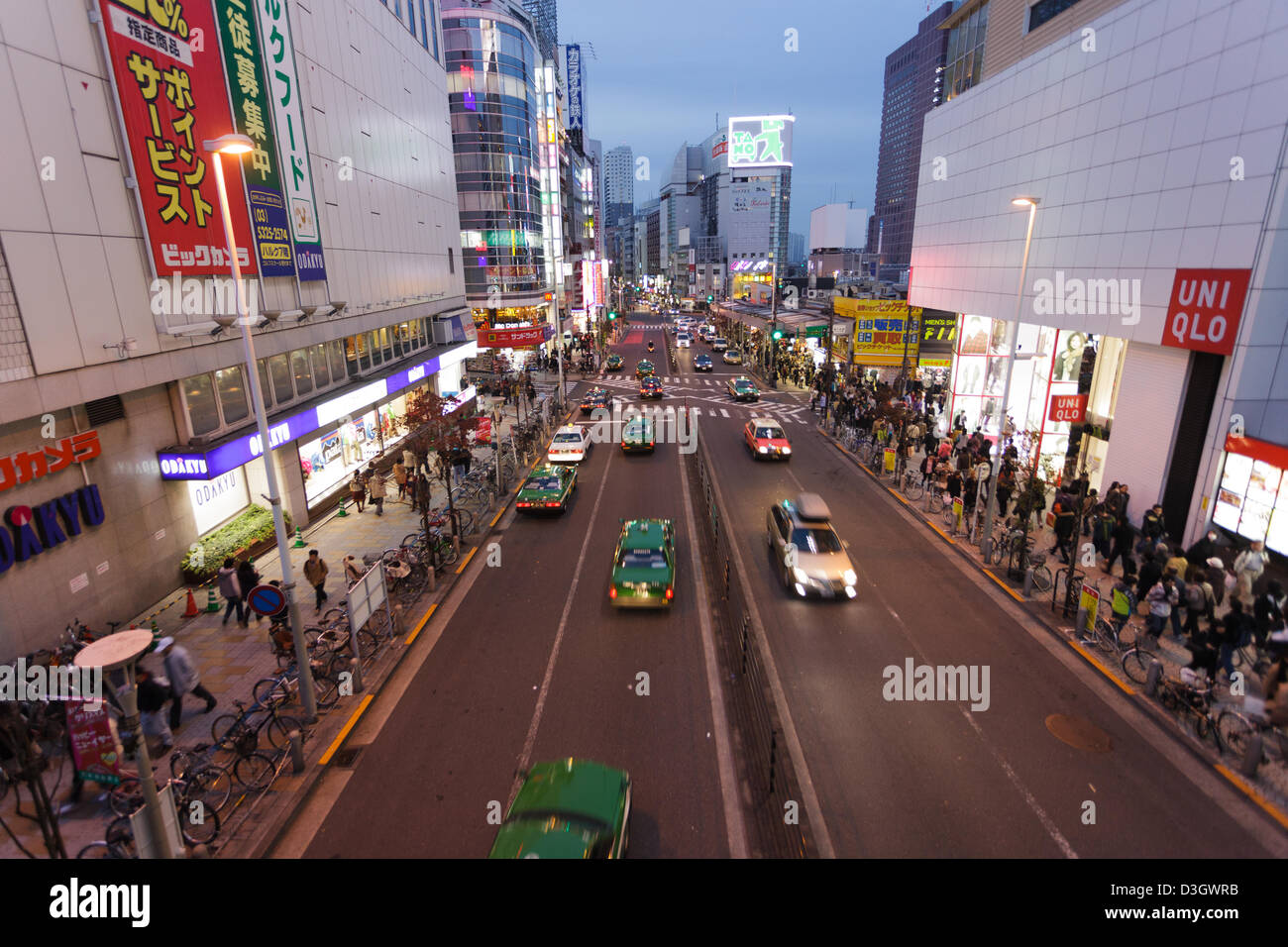 Tokyo, Japan: evening scene in a Shinjuku district street Stock Photo