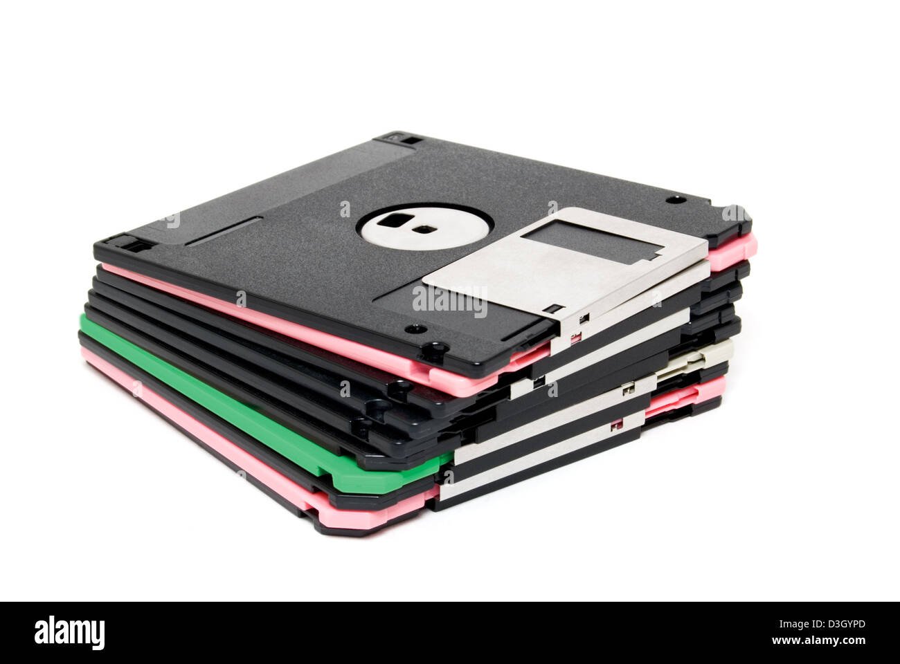 Diskettes photographed on a white background Stock Photo