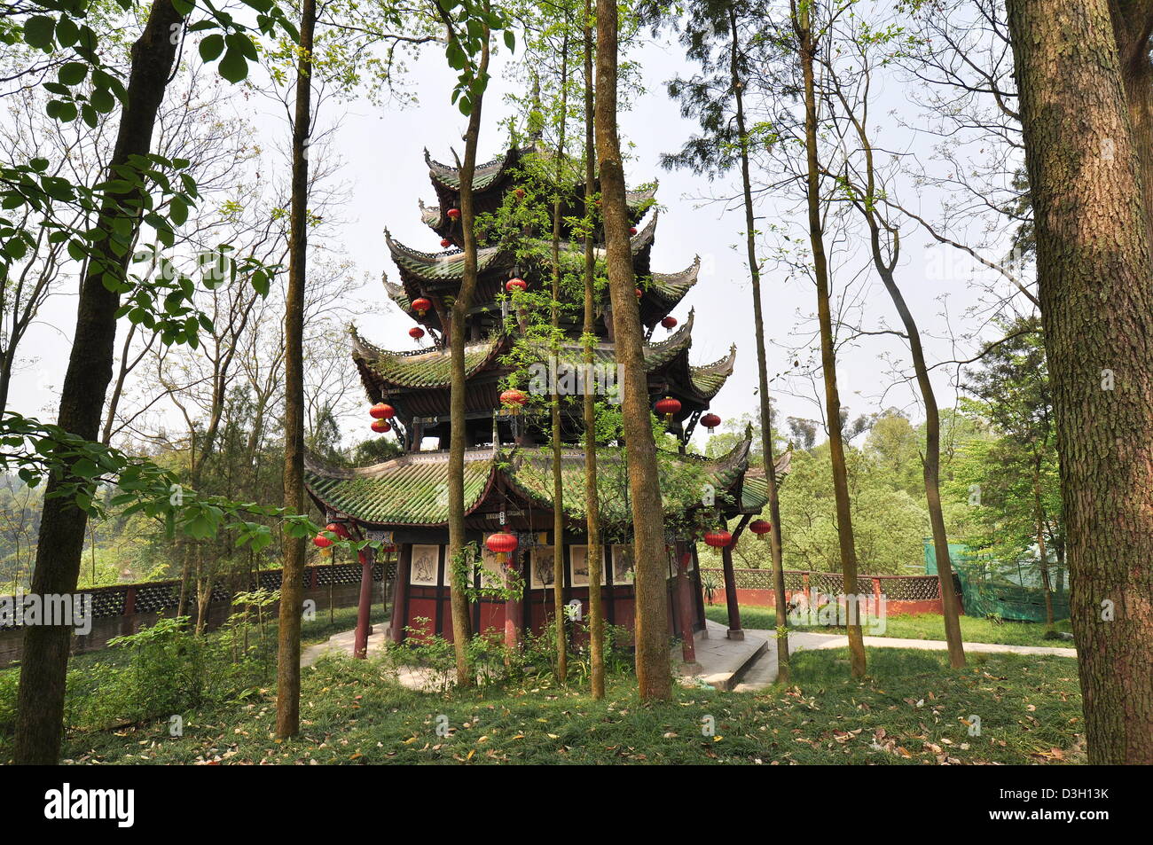 Lone Pagoda in the Woods - Baodingshan, Dazu, China Stock Photo