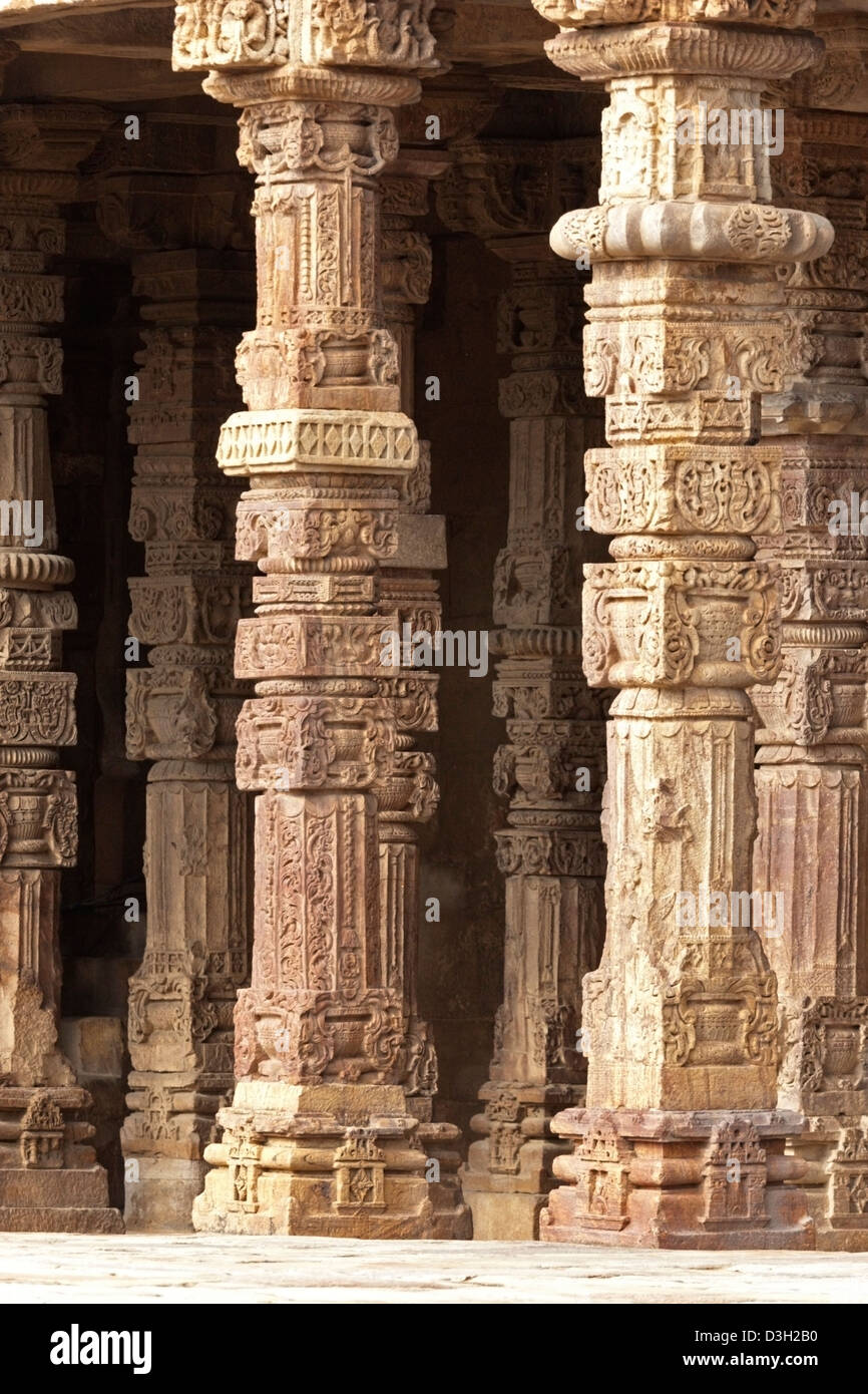 India ruins historic Delhi Qutab Minar Stock Photo