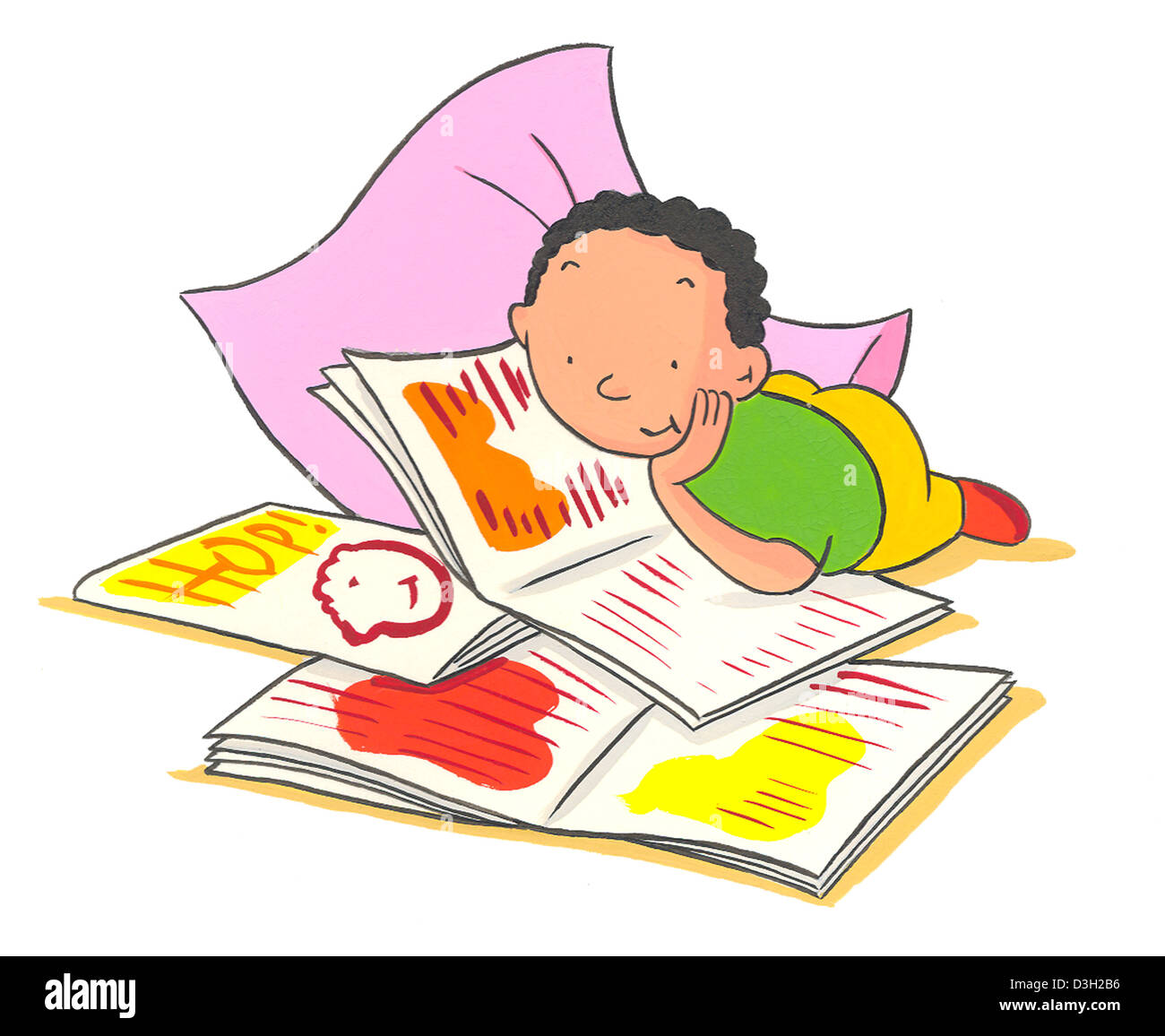 CHILD READING Stock Photo