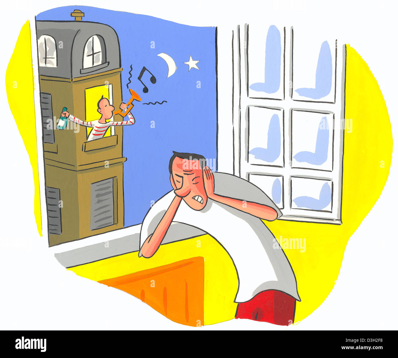 Noise disturbance illustration hi-res stock photography and images - Alamy