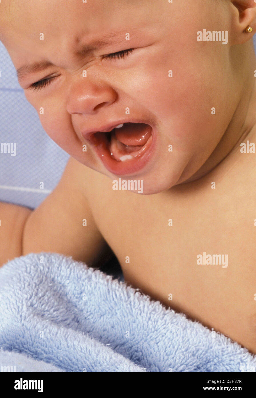 1-3 YEARS OLD BABY CRYING Stock Photo