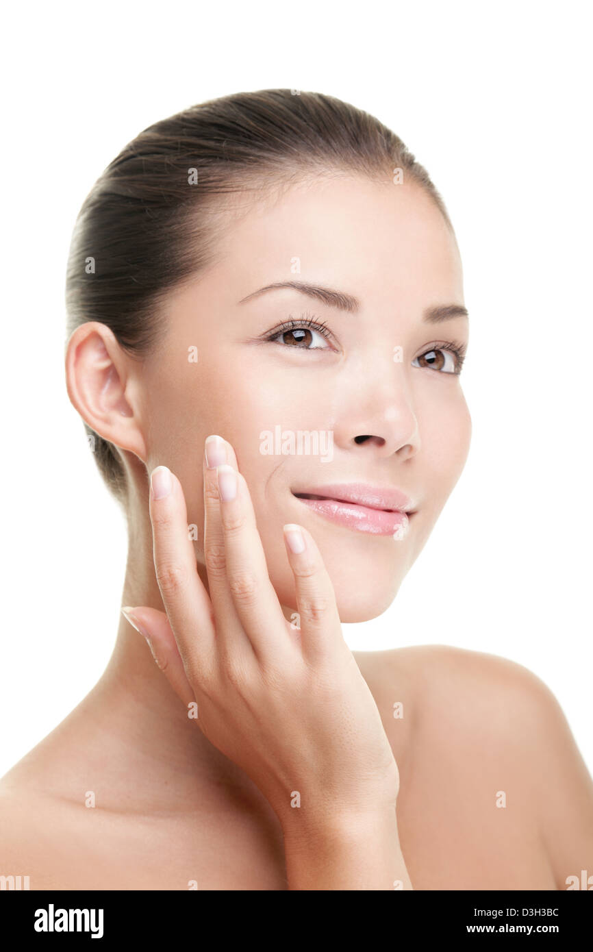 Stock Photo - Asian beauty skin care woman smiling close-up. Beautiful ...