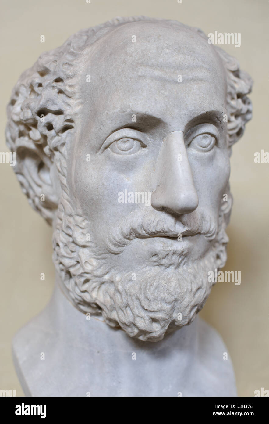 Marble busts of portraits of various ancient romans in the Vatican