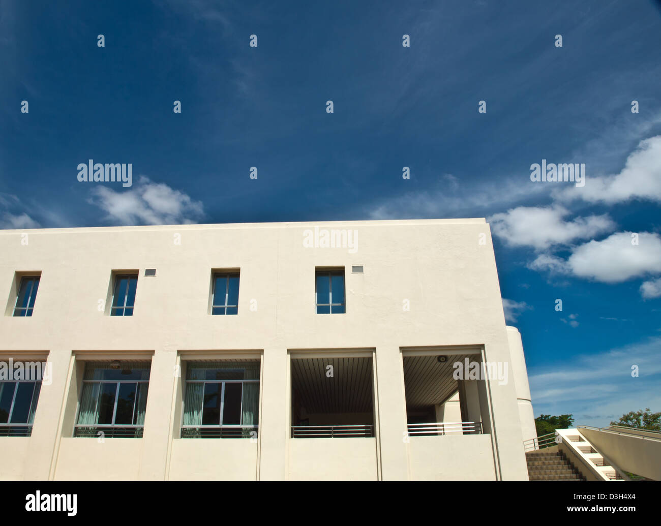 Facade windows building on blue sky Stock Photo - Alamy