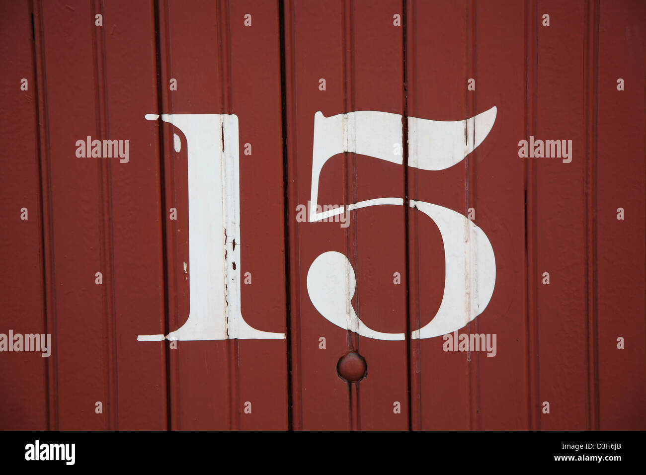 Numbers painted on the sides of old railway boxcars from the early to mid 1900's. Stock Photo