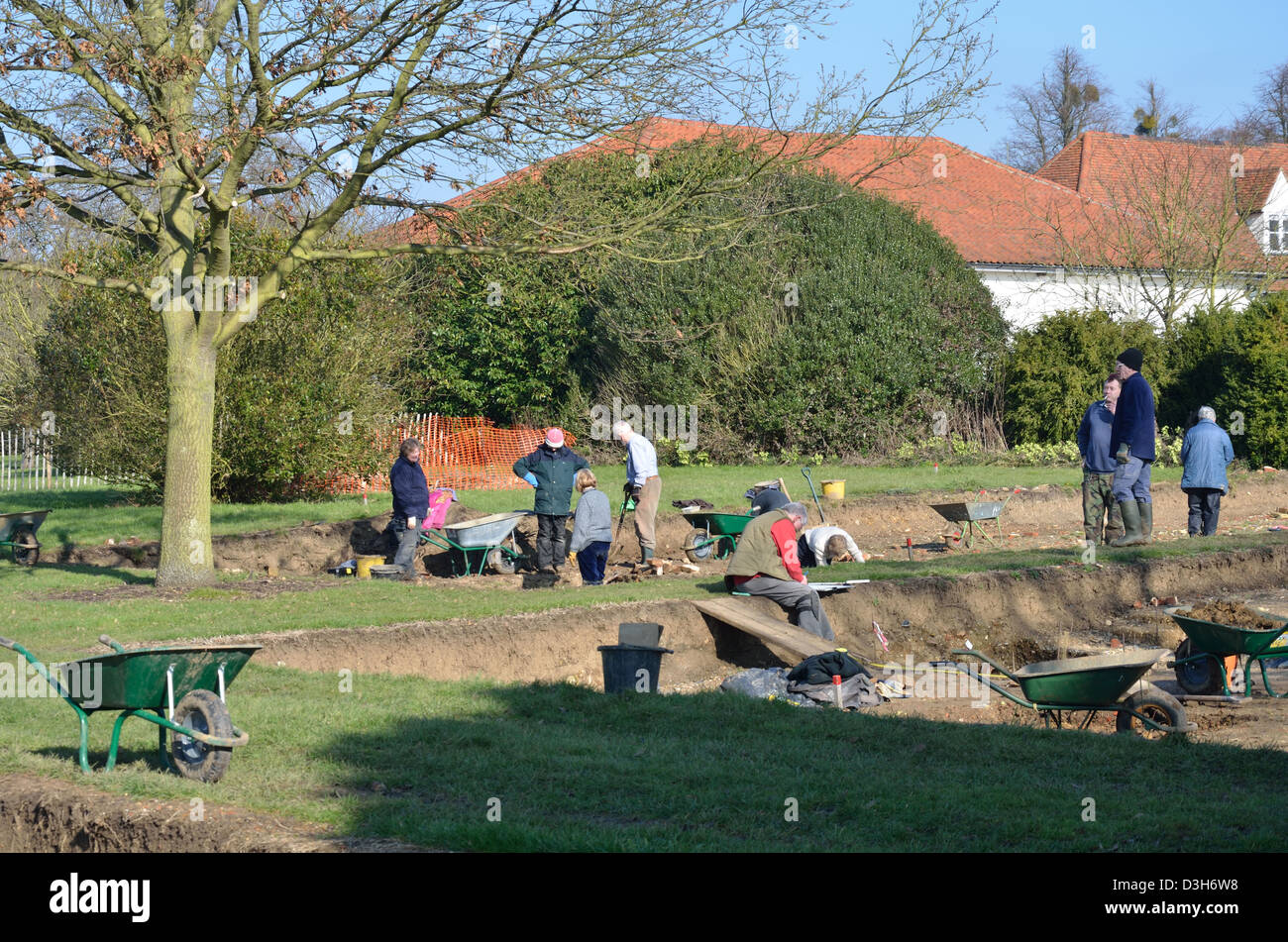 Archaeological Dig at Marks Hall Colchester Essex Stock Photo
