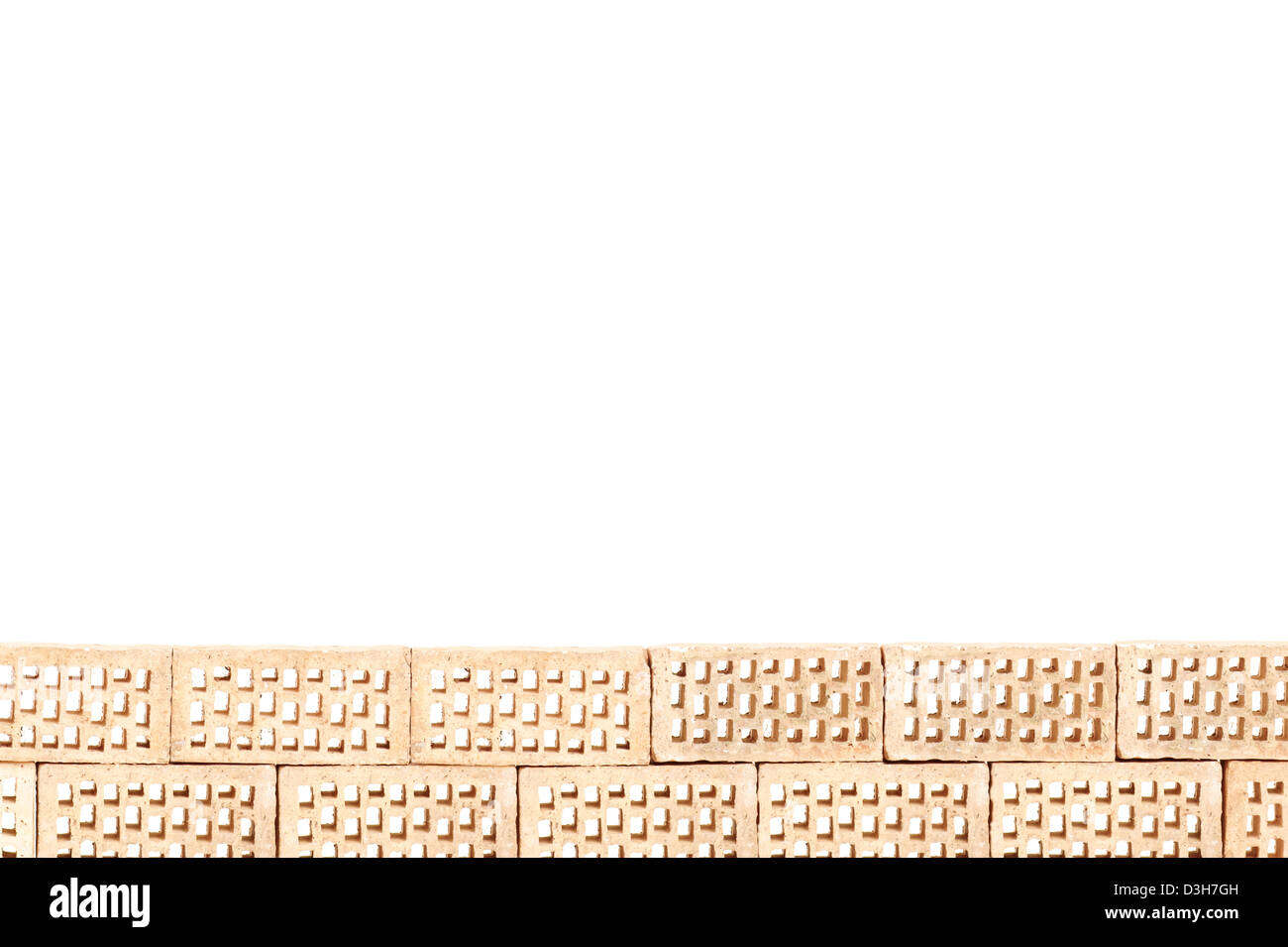 Part of a brick wall, isolated on white background Stock Photo - Alamy