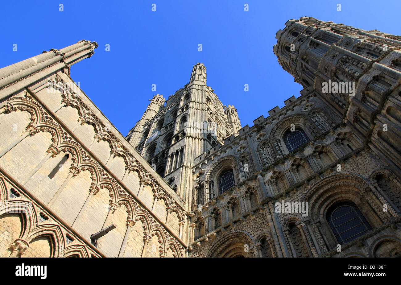 West Tower of Ely Cathedral, Cambridgeshire, England, UK Stock Photo ...