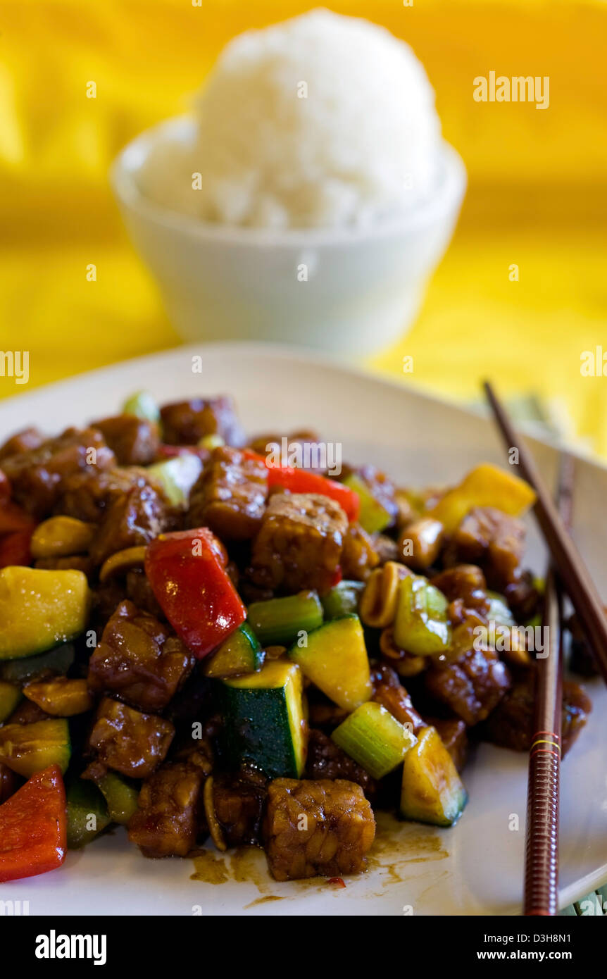 Kung Pao Tempe entree Chinese food Stock Photo Alamy