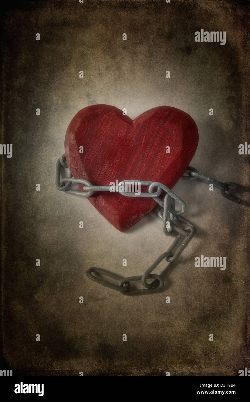 a heart in chains Stock Photo