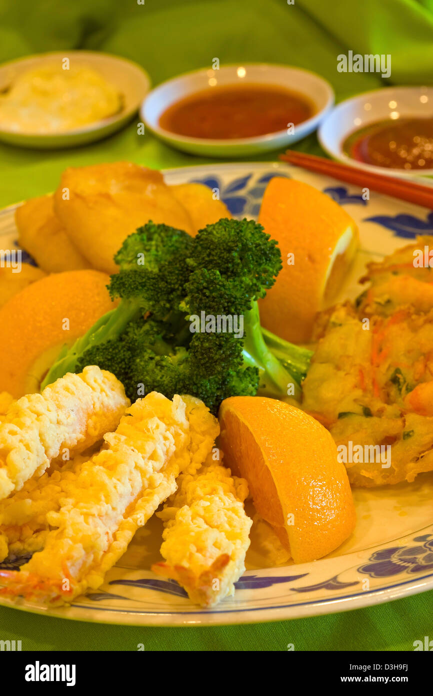 Seafood Platter entree Chinese food. Stock Photo