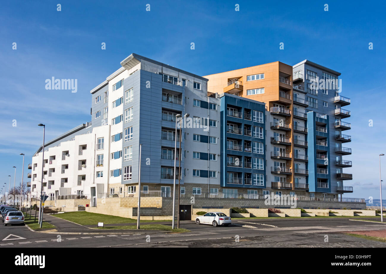 Housing development with flats on corner of Lochinvar Drive and