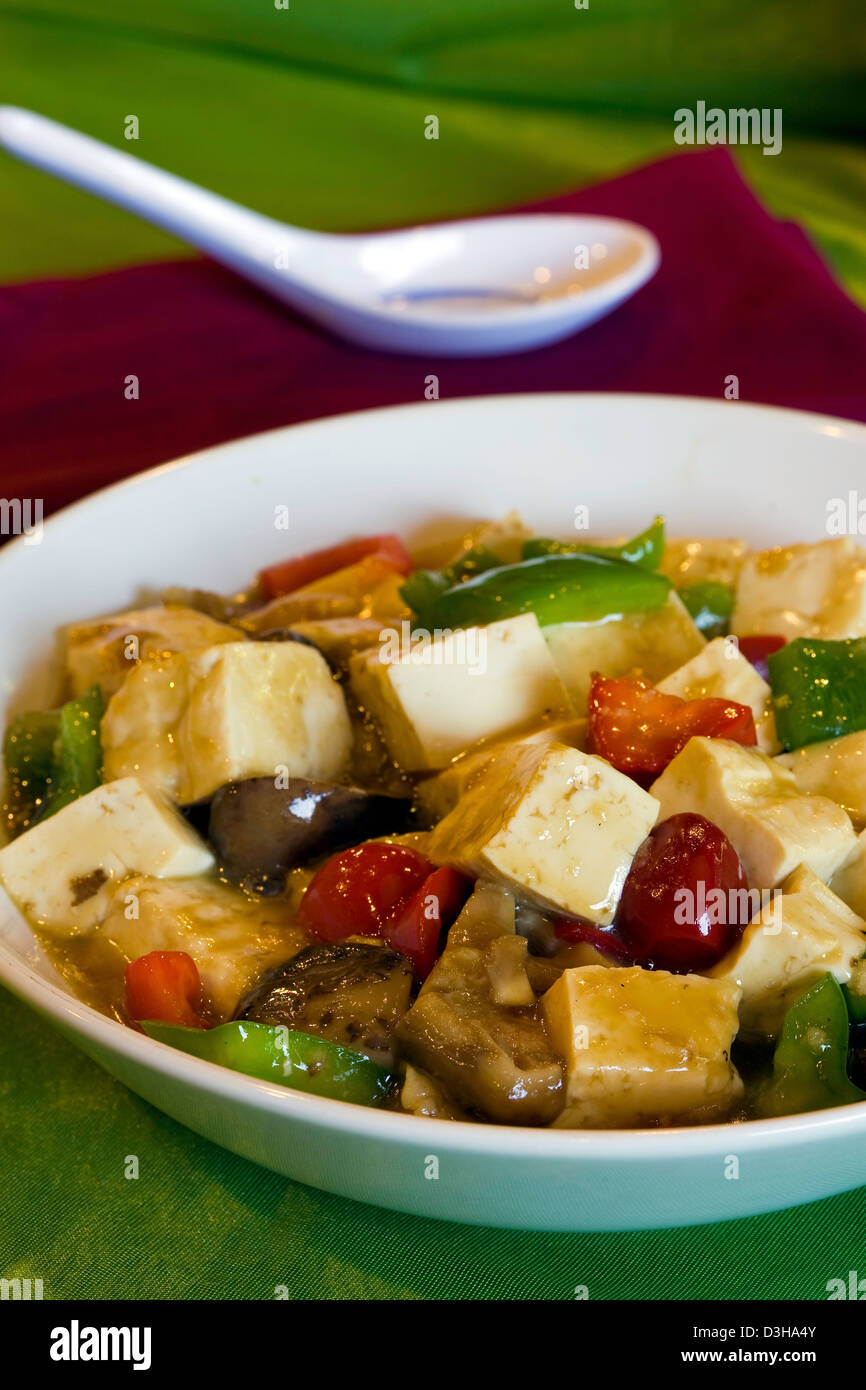 Tofu Soup entree Chinese food. Stock Photo