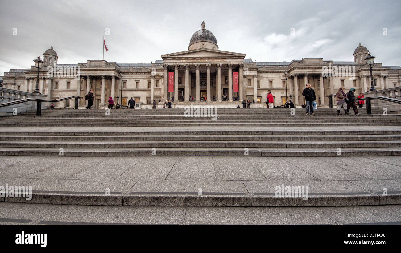 London, National Gallery, Art museum, Trafalgar square, British Musuem Stock Photo