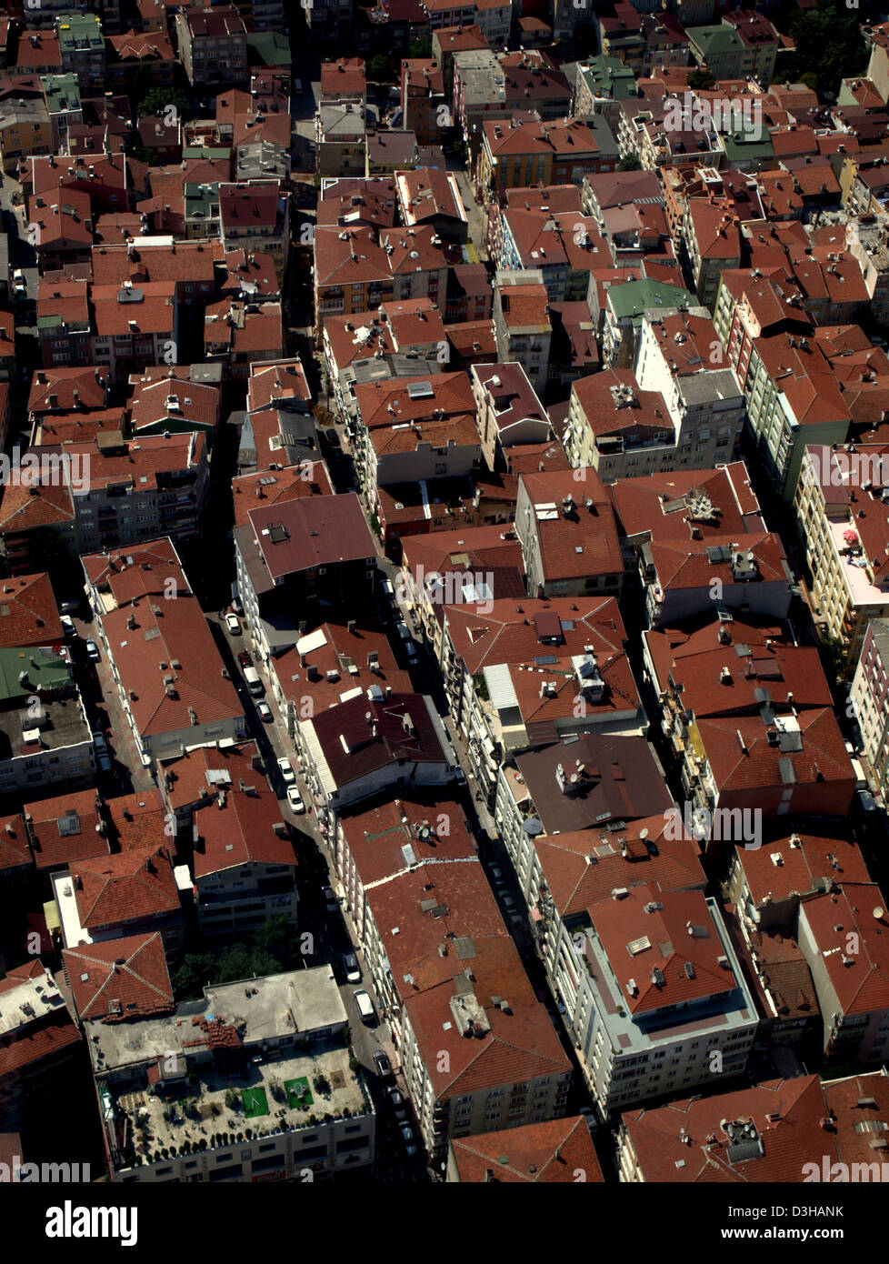 Panoramic bird's eye view of Istanbul from atop Sapphire Tower, Turkey's tallest building. Stock Photo