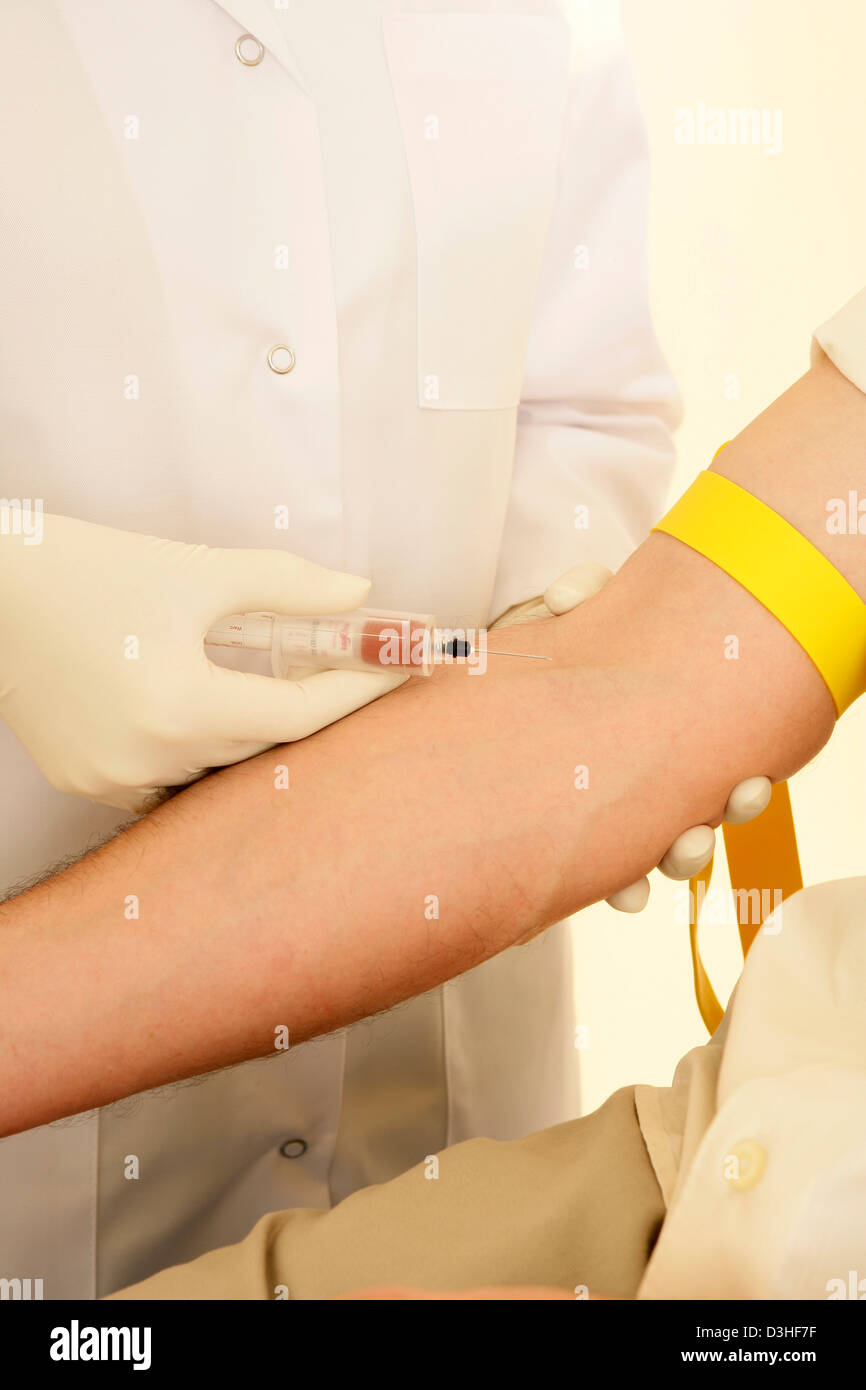 BLOOD SPECIMEN IN A MAN Stock Photo - Alamy