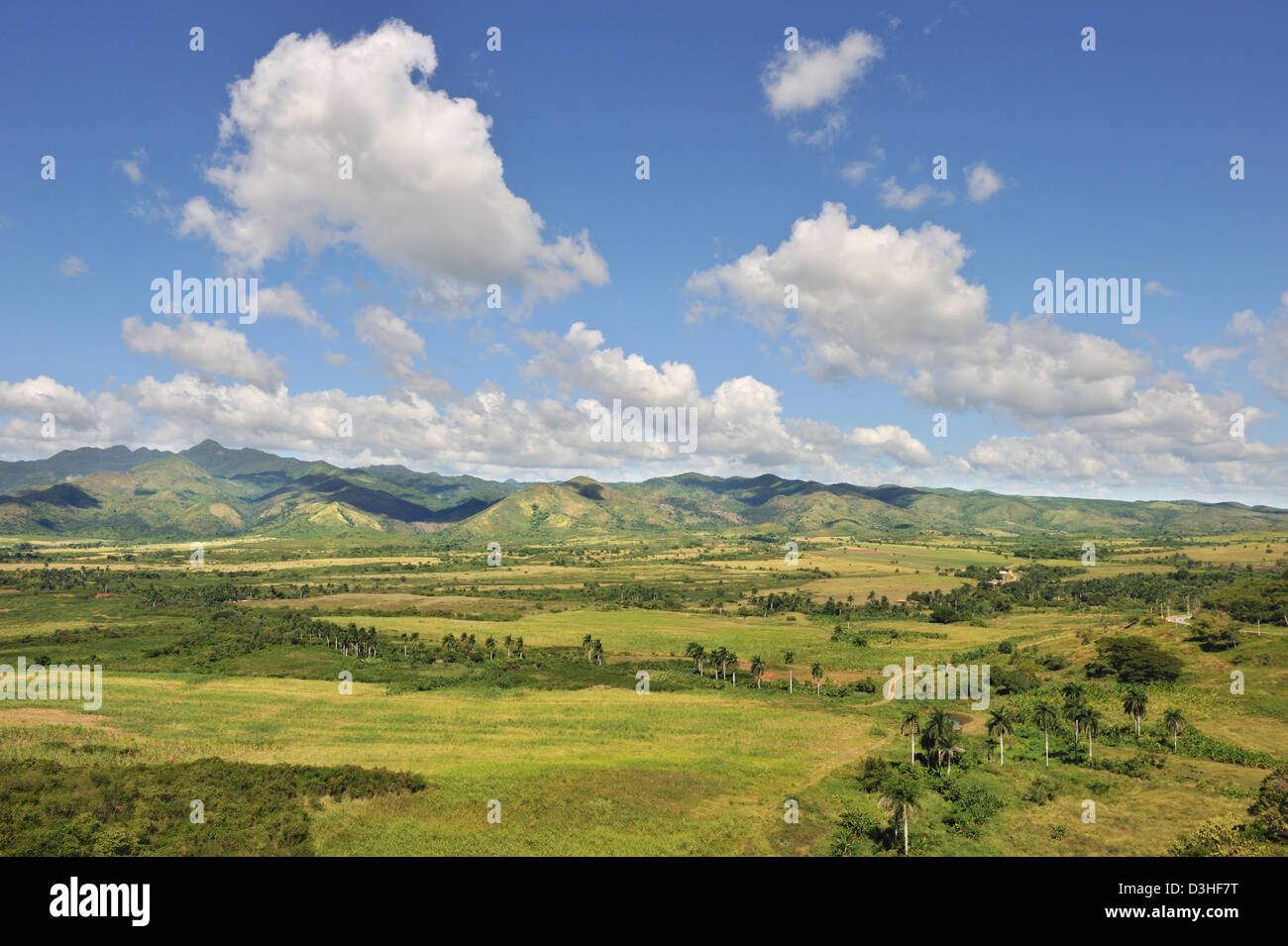 Mirador de La Loma del Puerto viewpoint with a view over the Sugar Mills Valley near Trinidad, Cuba Stock Photo