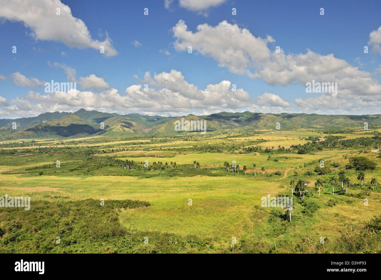 Mirador de La Loma del Puerto viewpoint with a view over the Sugar Mills Valley near Trinidad, Cuba Stock Photo