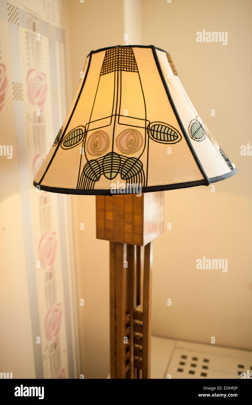 A lampshade in The Hill house designed by Charles Rennie Mackintosh and  built for Walter Blackie in Helensburgh, in Scotland Stock Photo - Alamy