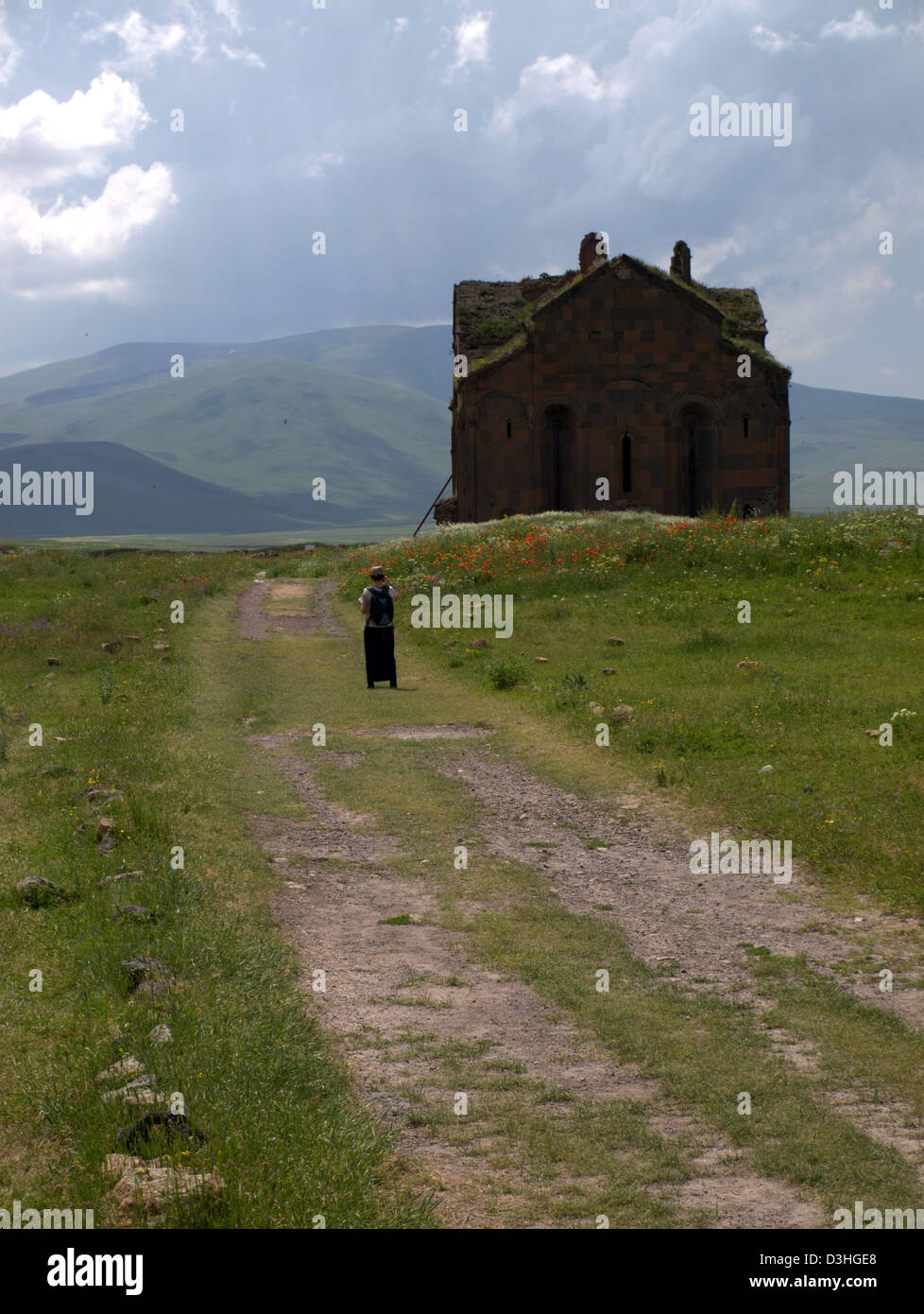 Ruins of the ancient Armenia city of Ani, near Kars, Eastern Turkey. Stock Photo