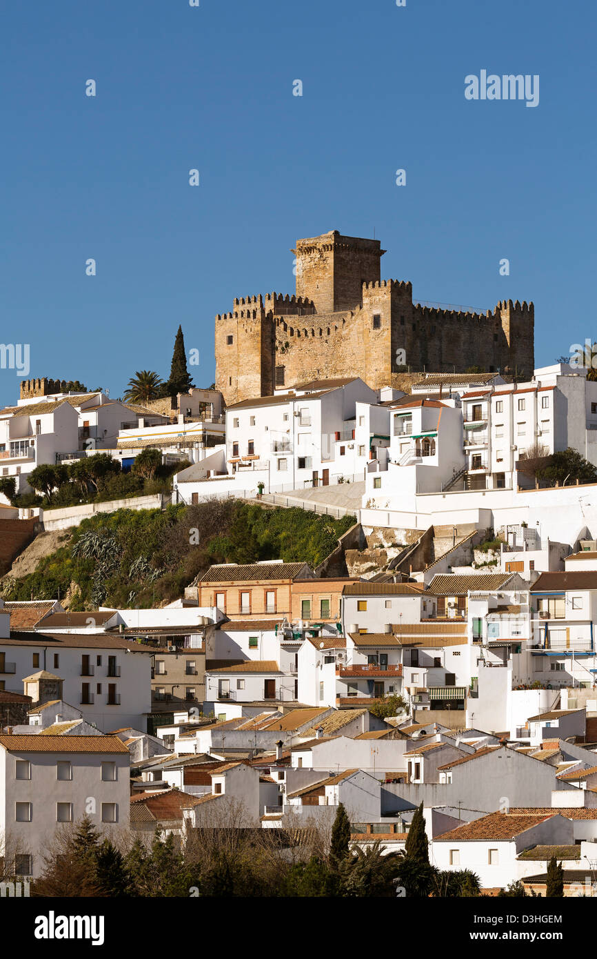 Village and castle Espejo Cordoba Andalusia Spain Stock Photo