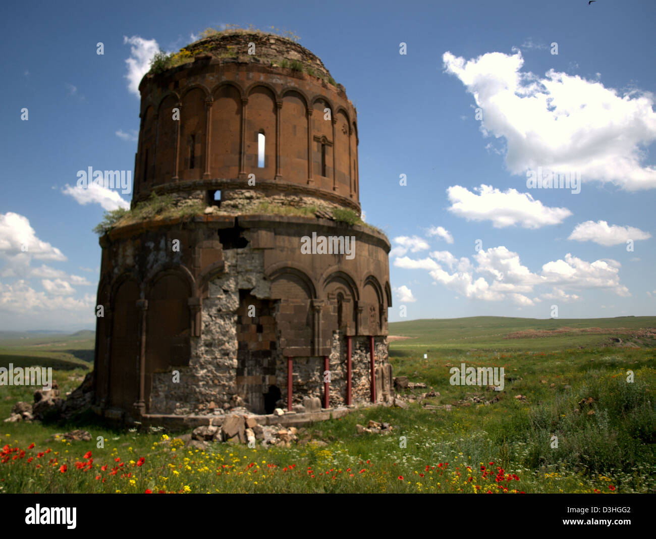The Church of the Redeemer (Surb Prkich), at the ruins of the ancient Armenia city of Ani, near Kars, Eastern Turkey. Stock Photo