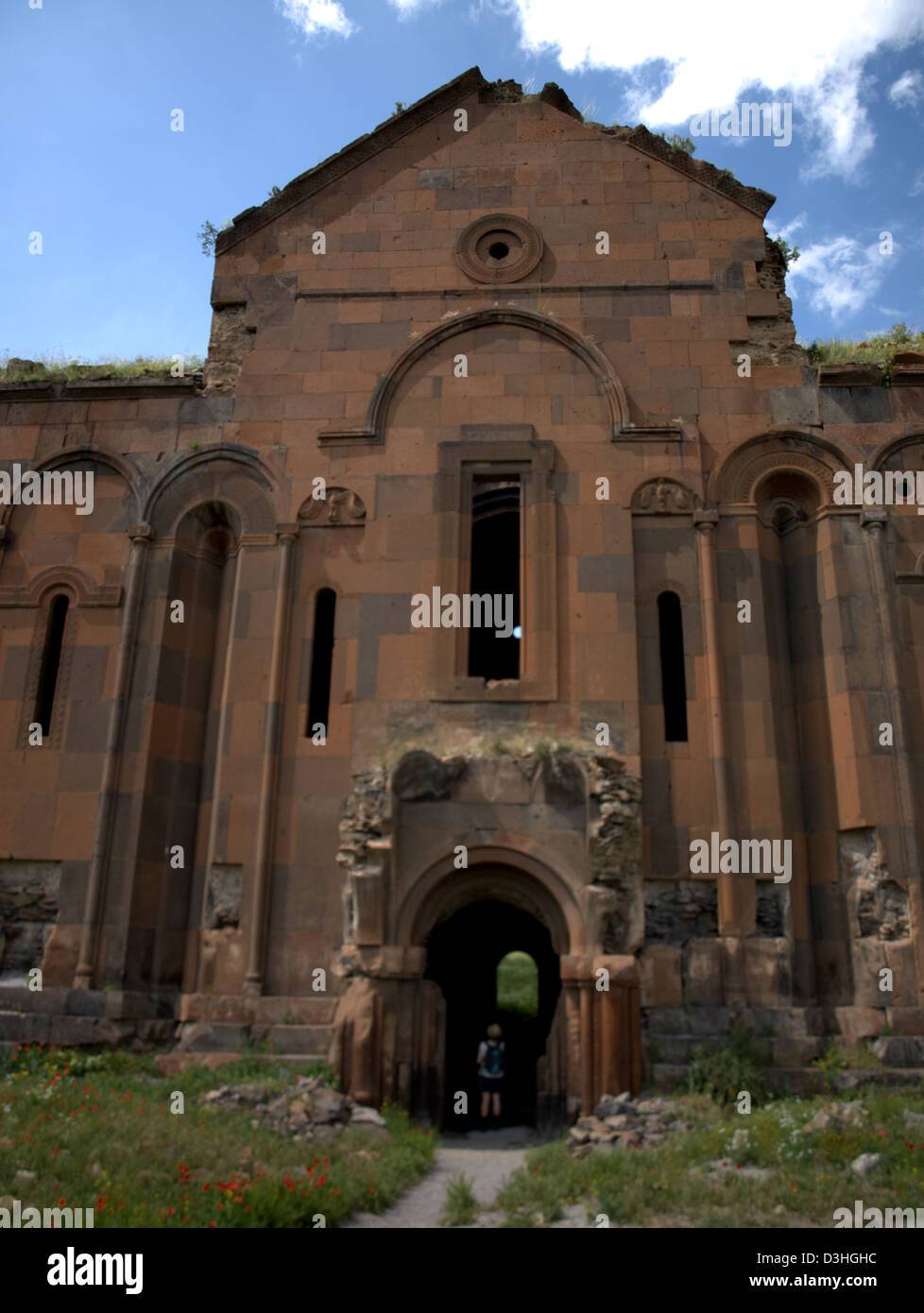 Cathedral of Ani, at the ruins of the ancient Armenia city of Ani, near Kars, Eastern Turkey. Stock Photo