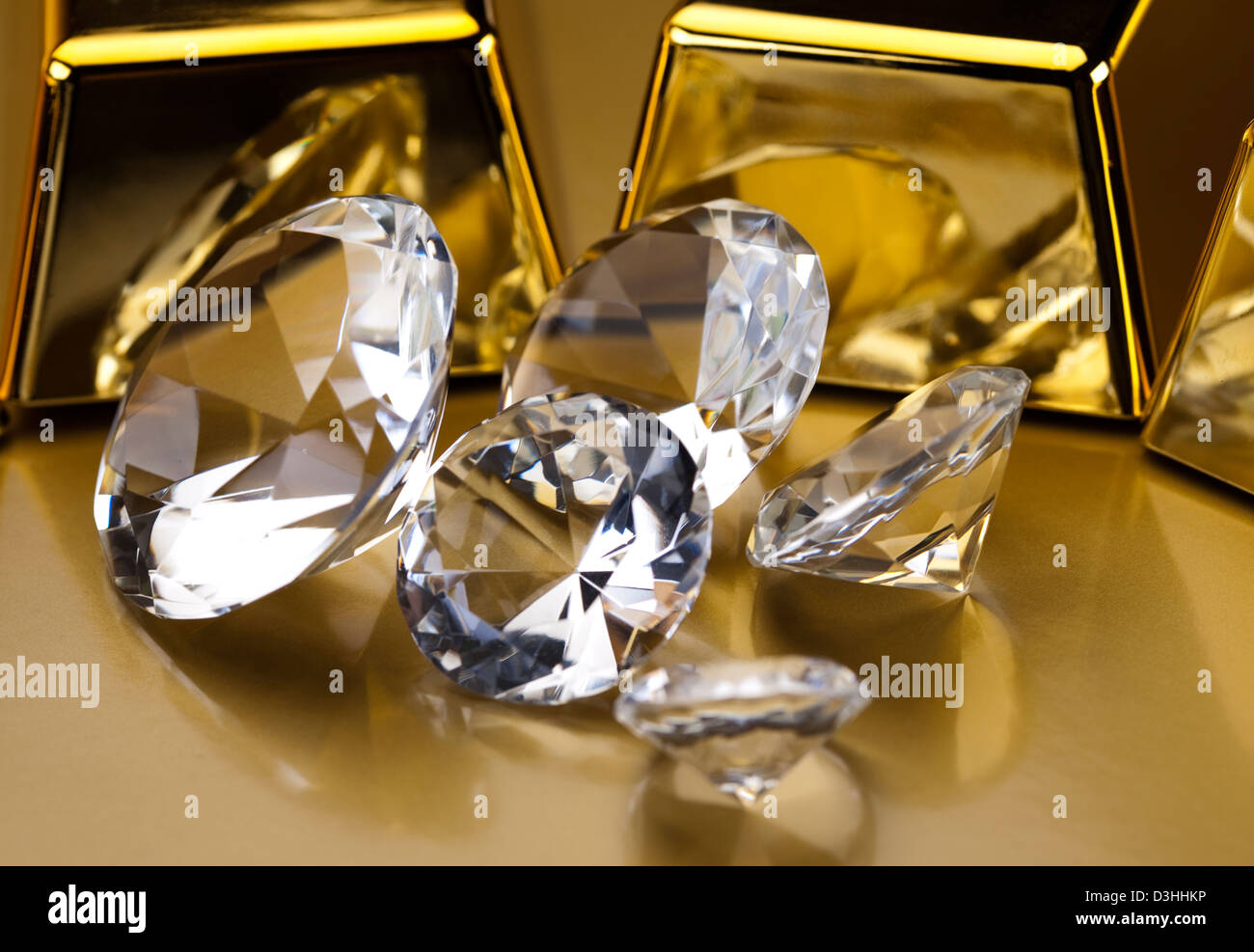 Diamonds and gold bars Stock Photo - Alamy