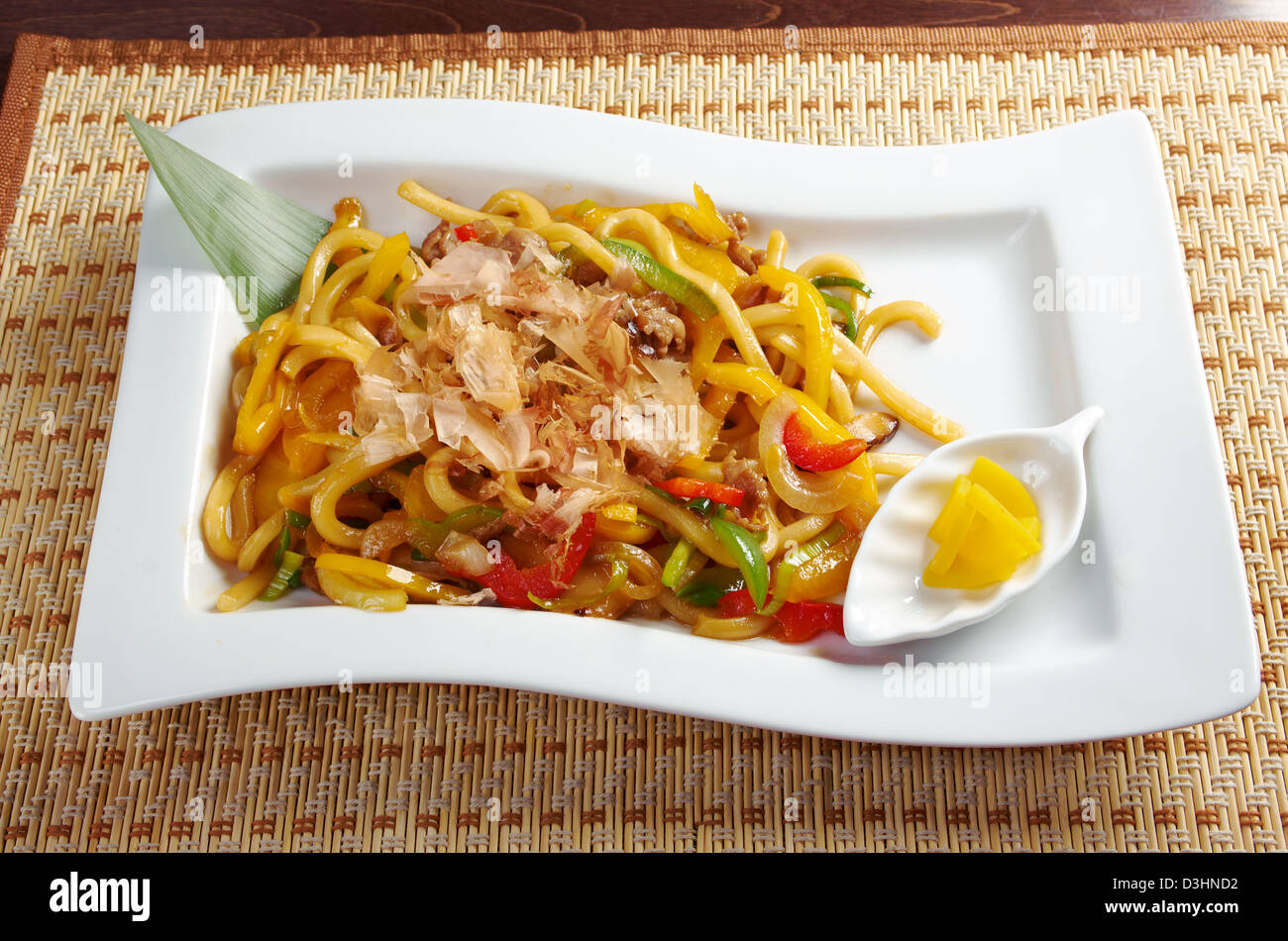 udon noodles with beef .Japanese cuisine Stock Photo
