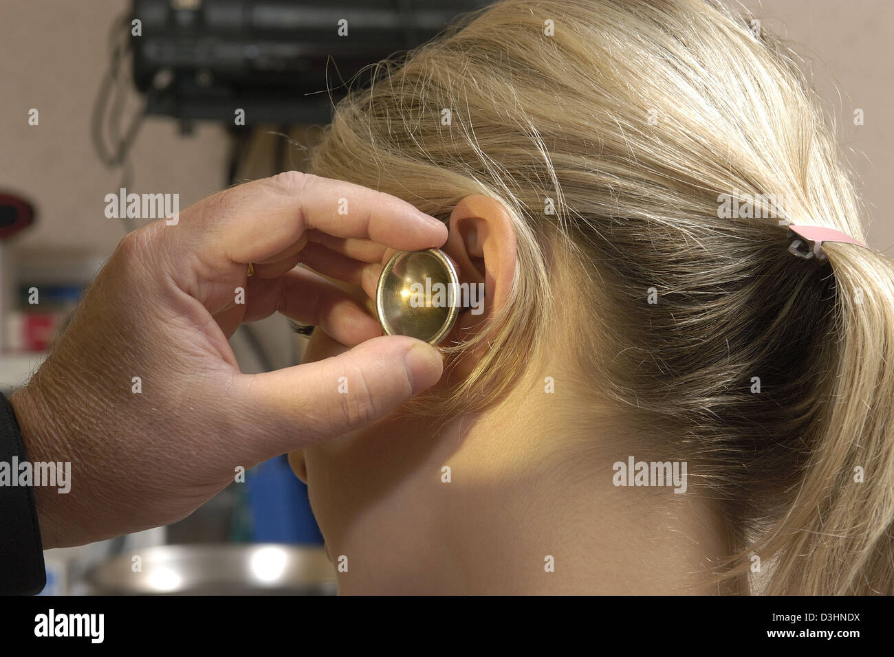 EAR NOSE & THROAT, WOMAN Stock Photo