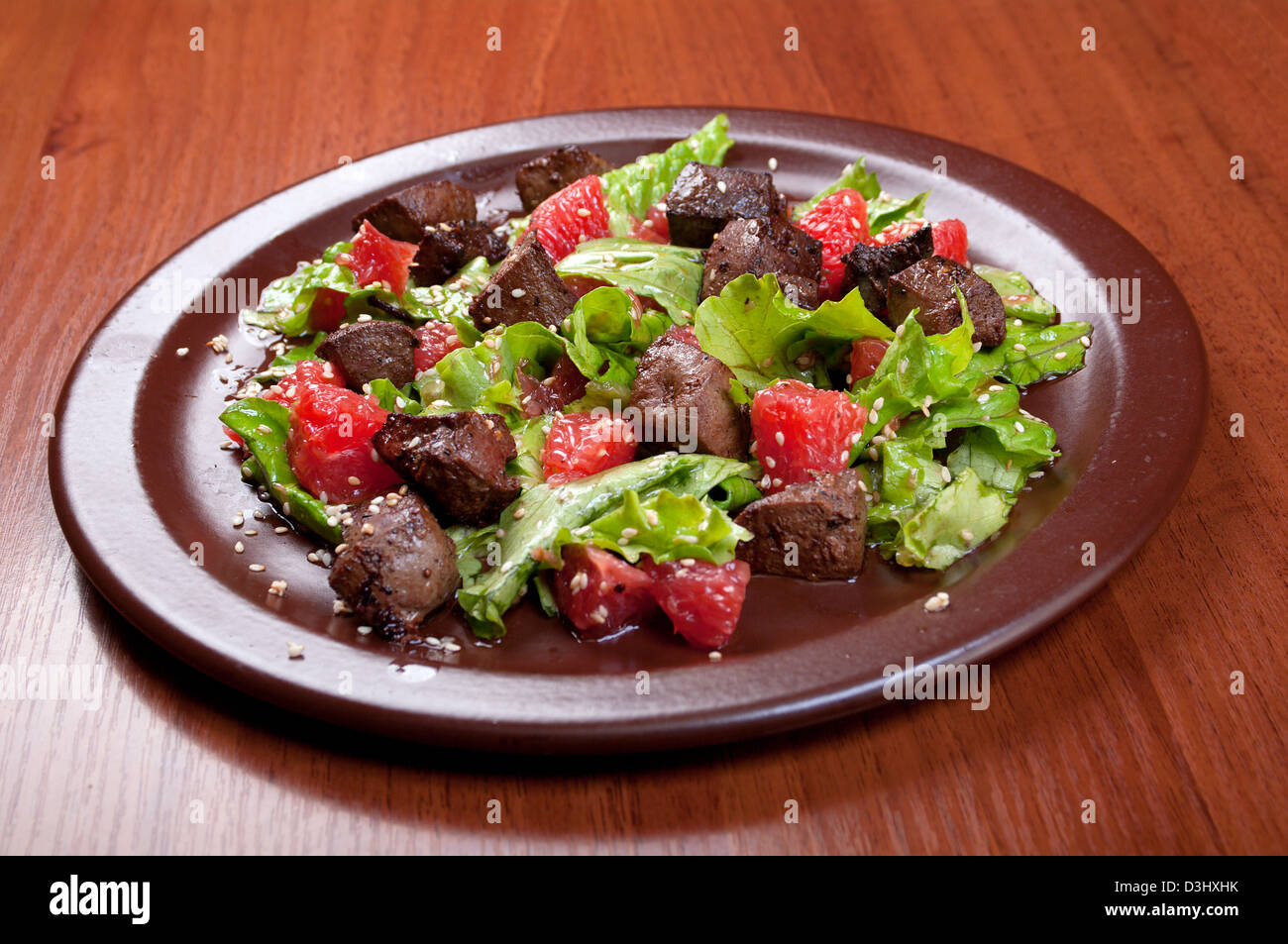meat salad with vegetable and sesame. spanish kitchen Stock Photo