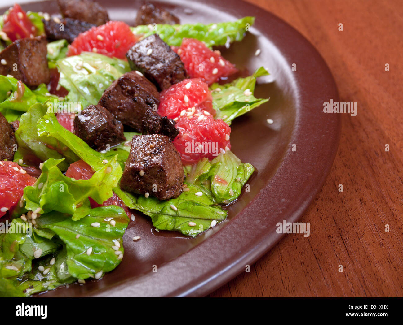 meat salad with vegetable and sesame. spanish kitchen Stock Photo