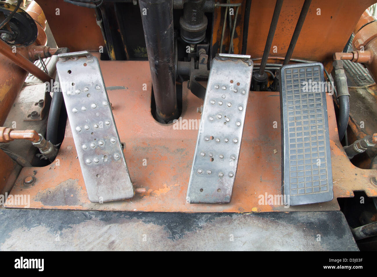 Brake pedal and accelerator forklift Stock Photo - Alamy