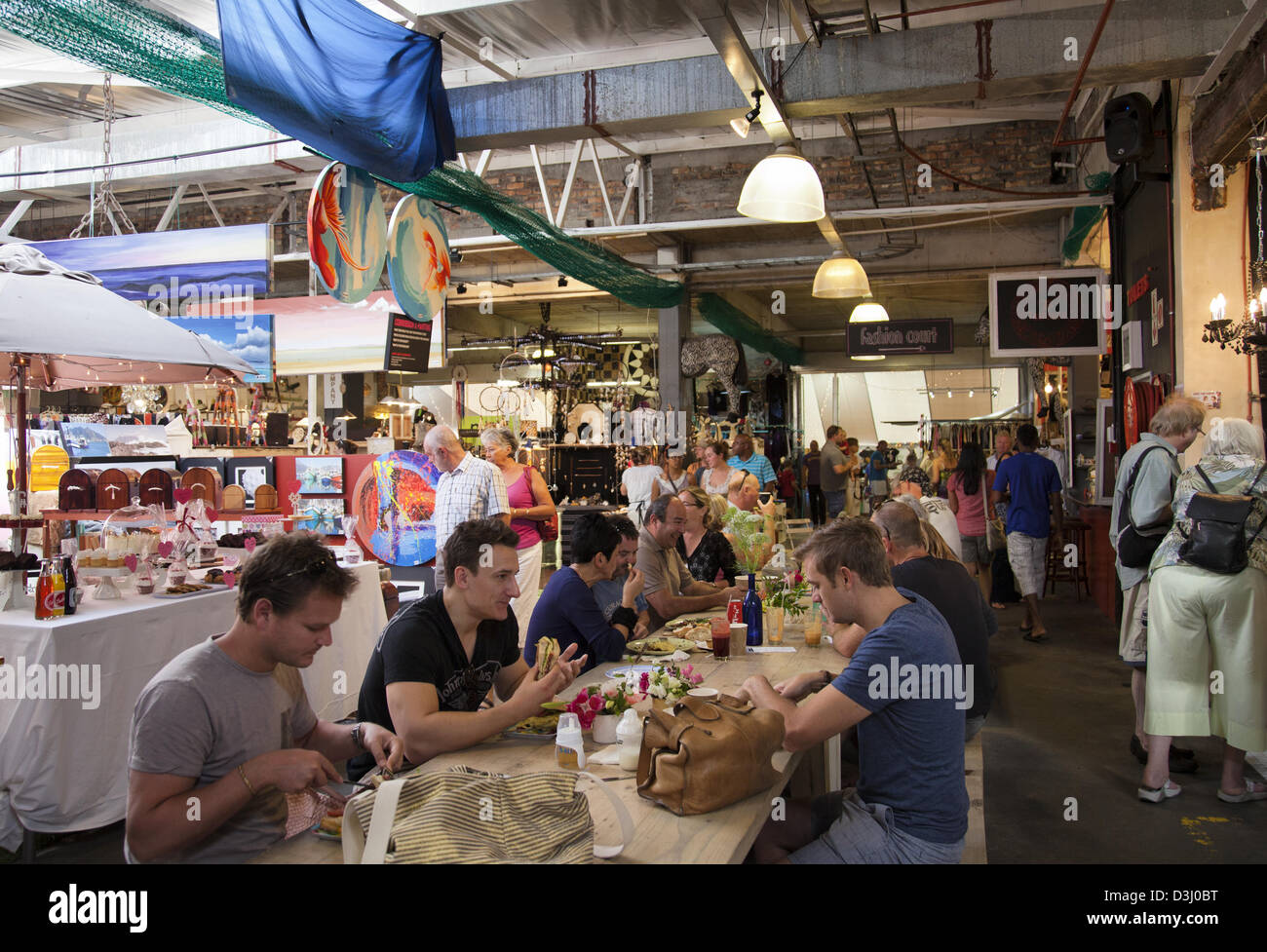 Hout Bay Market Food Area in Cape Town - South Africa Stock Photo