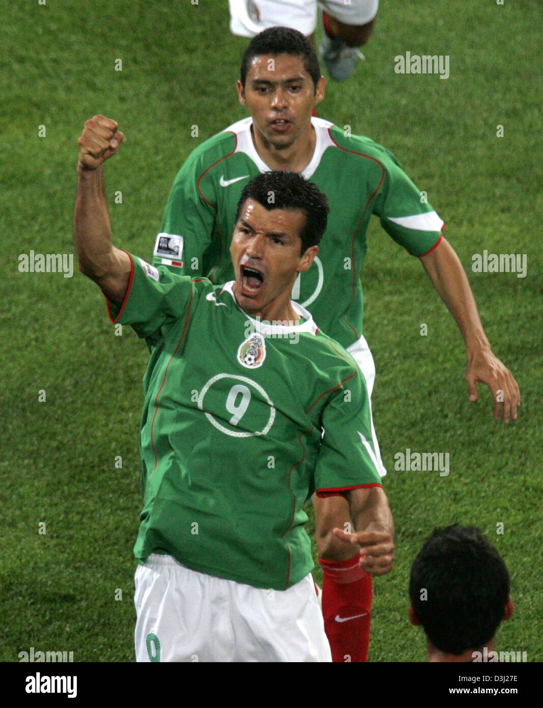Mexican jared borgetti celebrates goal hi-res stock photography