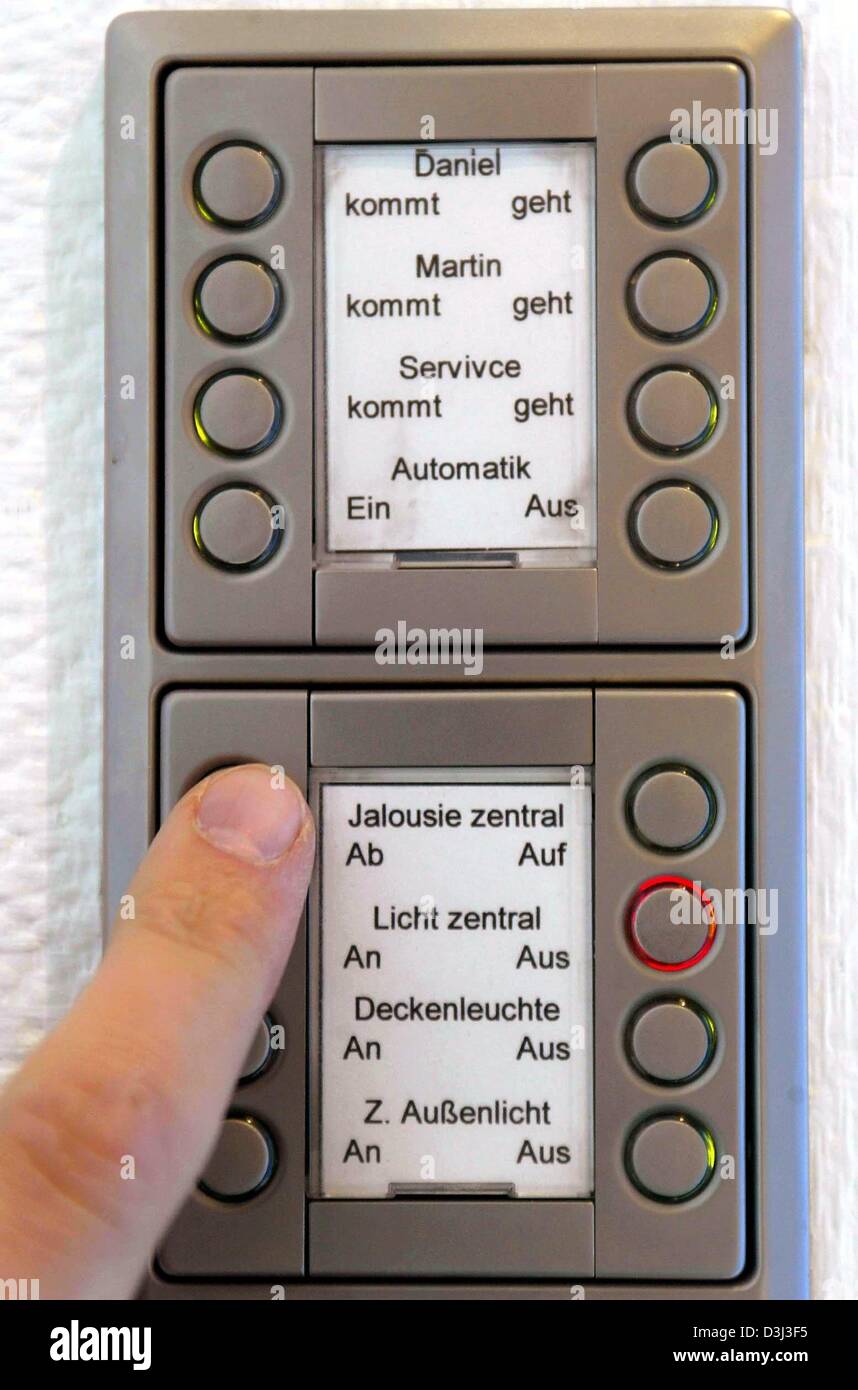 (dpa) - The control buttons of an intelligent house are shown at the ...