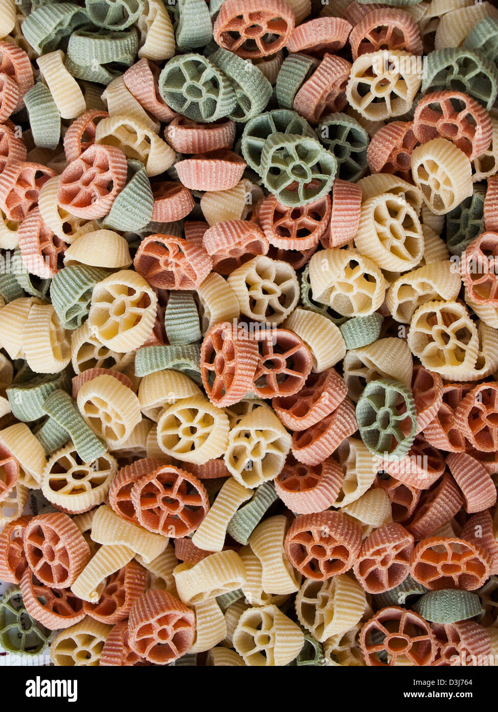 Gourmet pasta at the local farmers market. Farmers markets are a traditional way of selling agricultural products. Stock Photo