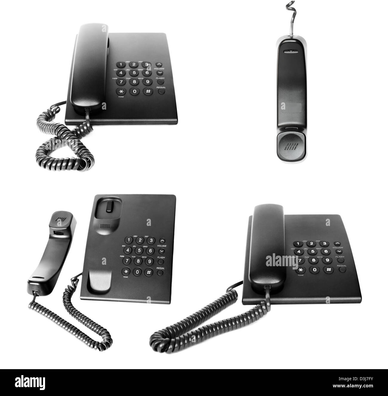 Office phone set isolated on white background Stock Photo Alamy
