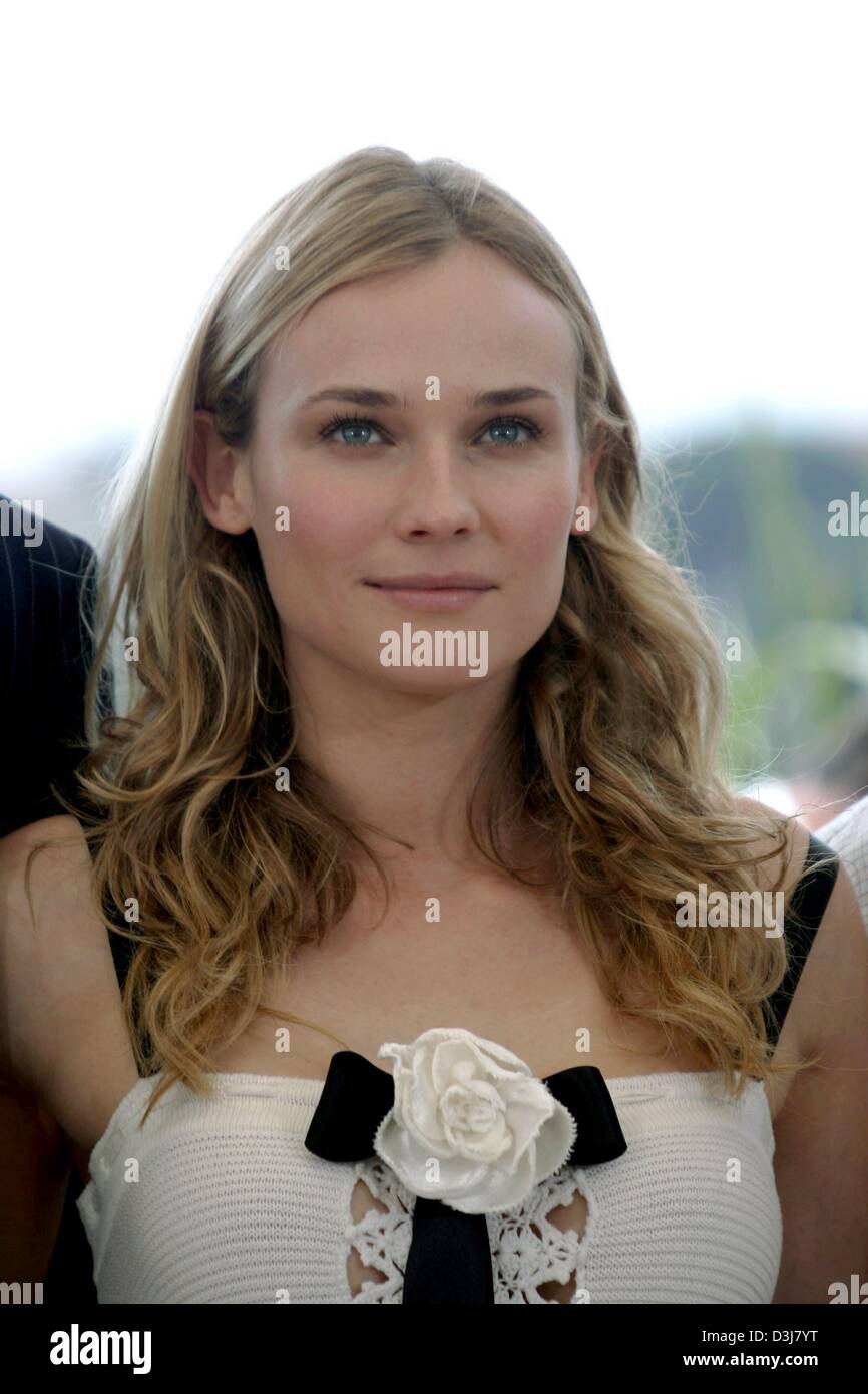 (dpa) - German actress Diane Kruger presents her new movie 'Troy' at the 57th Film Festival in Cannes, France, 13 May 2004. In the movie Kruger stars as the beautiful Helena. Stock Photo