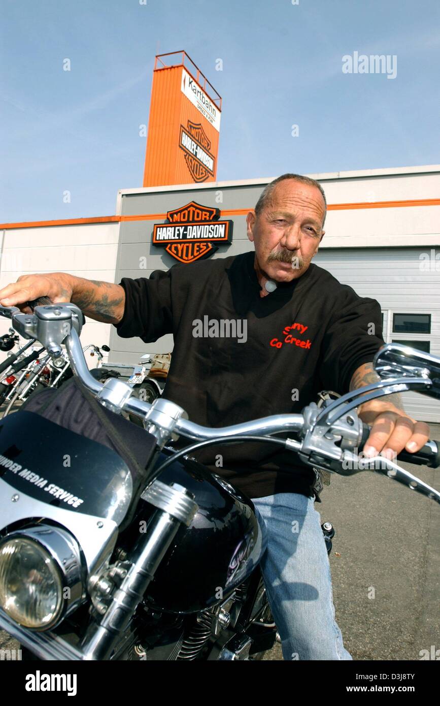 Dpa Hell S Angels Founder Ralph Sonny Barger Poses On A Harley Davidson In Hamburg Germany 22 April 2004 The 66 Year Old Came To Hamburg To Present His Latest Novel Entitled Dead In