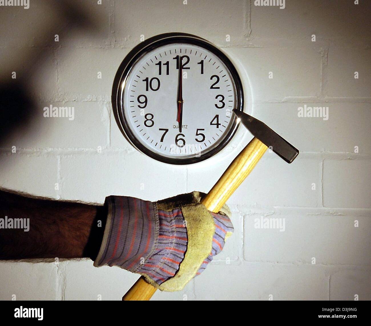 Labour lab employment hammer clock germany hires stock photography and
