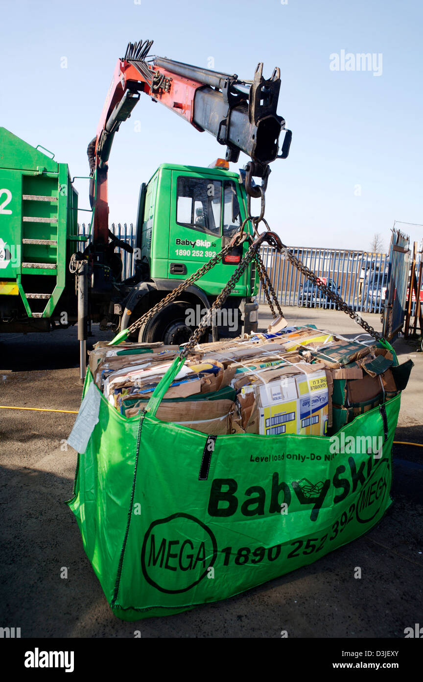 Refuse Collection and environmental recycling of cardboard packaging Stock Photo