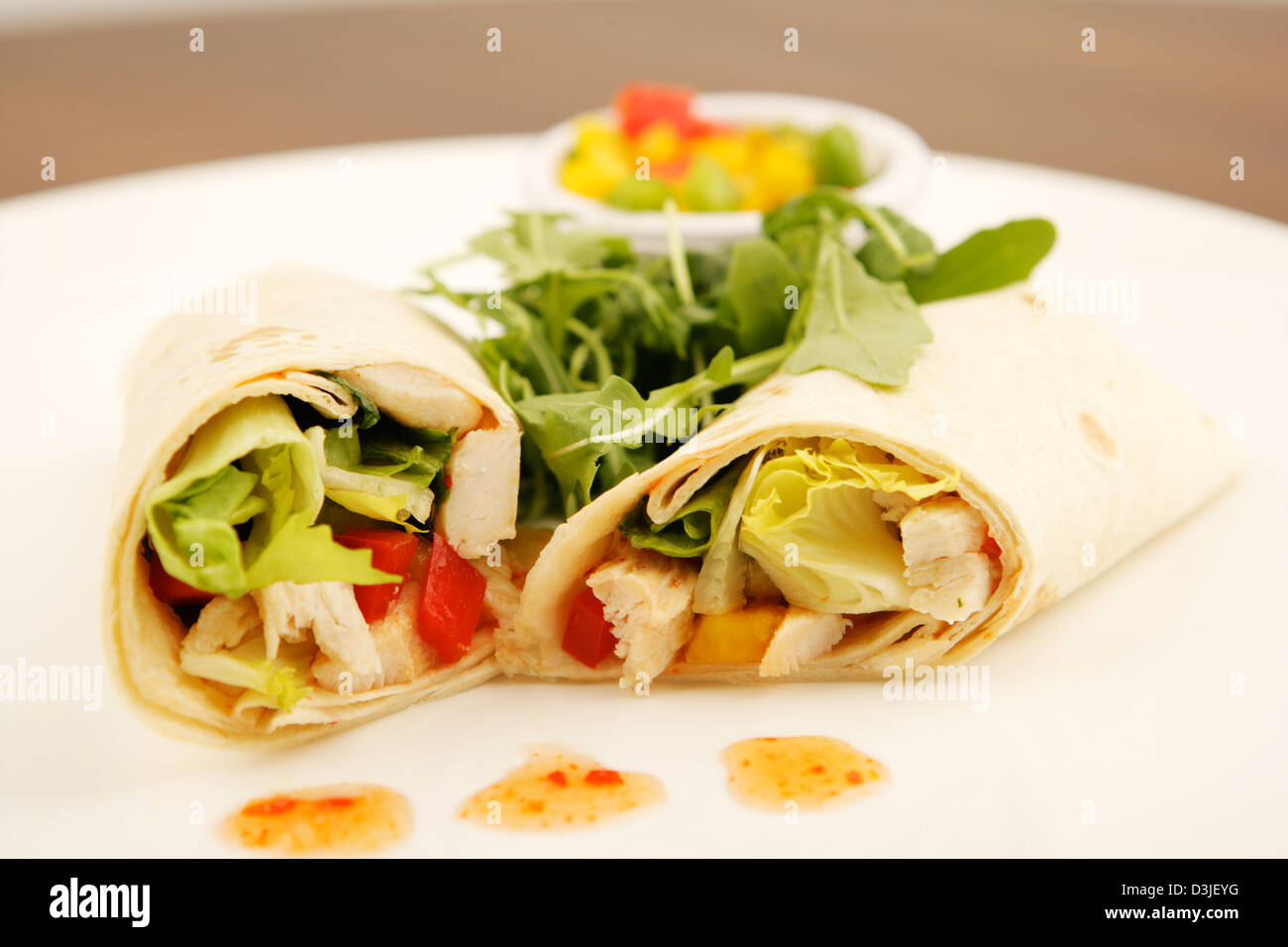Sweet chilli chicken wrap hires stock photography and images Alamy
