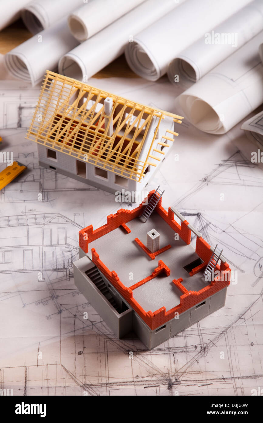 Architecture plan and home Stock Photo - Alamy